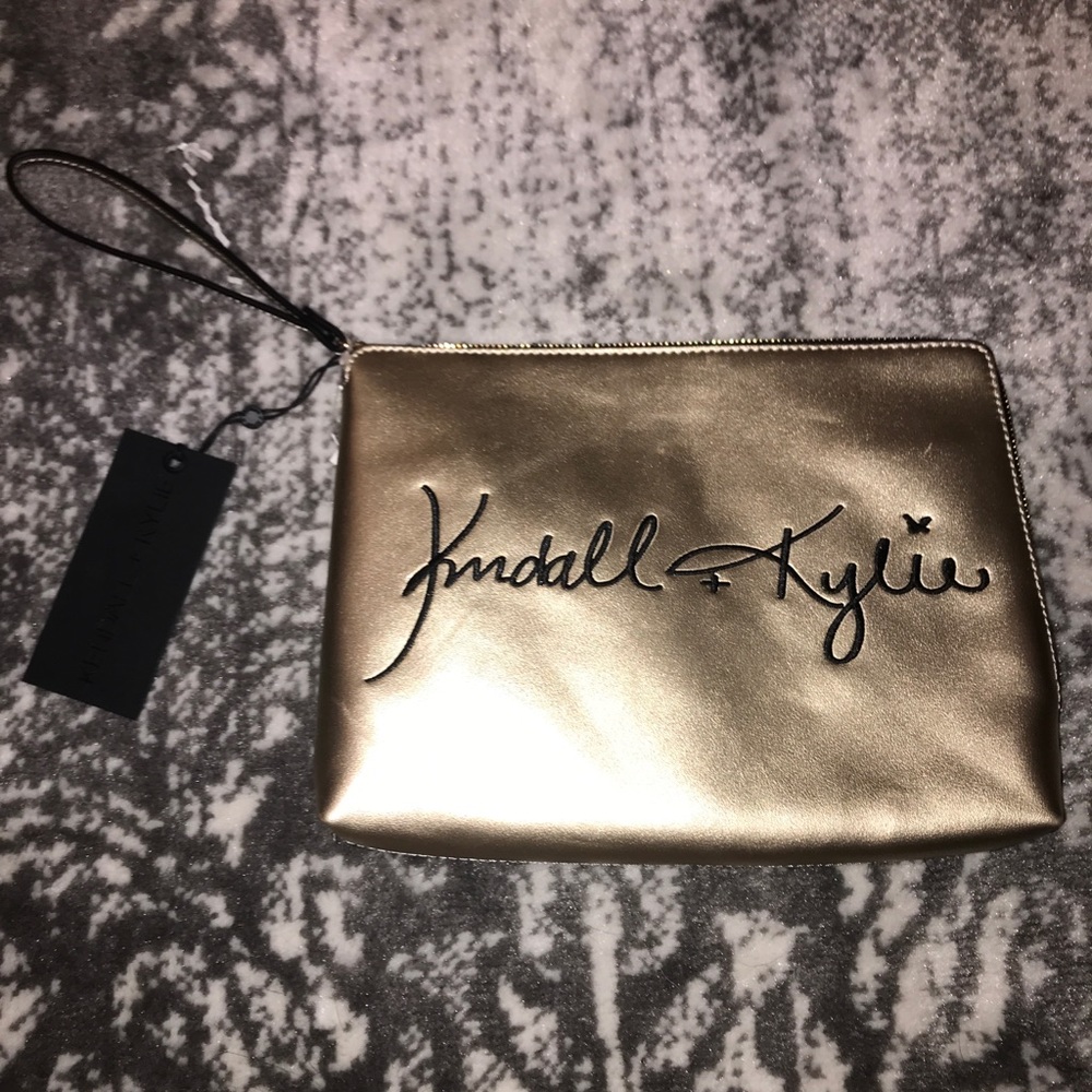 Gold Kendall&Kylie wristlet large